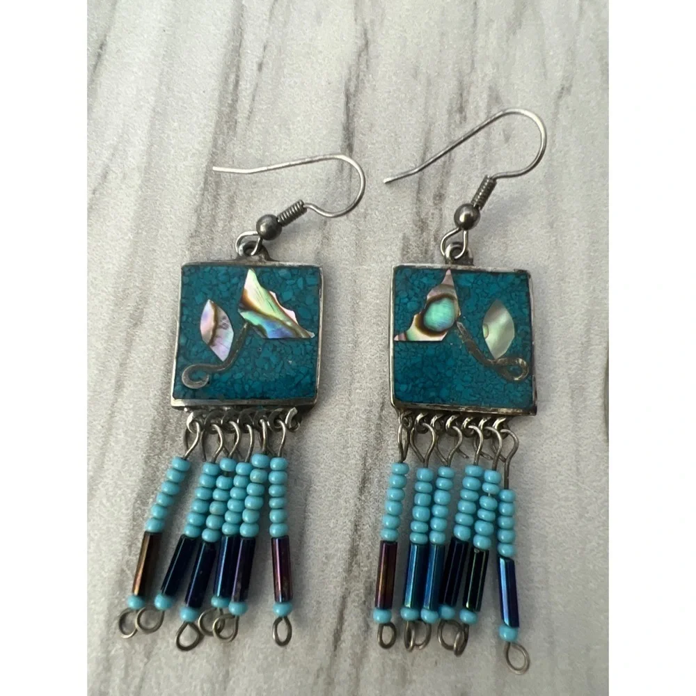 Vintage Alpaca Mexico Earrings